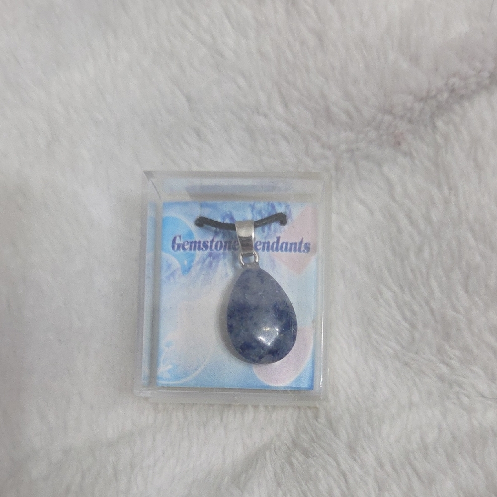 Blue Teardrop Gemstone Pendant